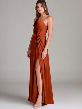 Azazie One-Shoulder ‘Brooke’ gown in Paprika